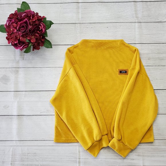 Besr Artic Sweaters - Besr Artic Top Sweater Crop Yellow Gold